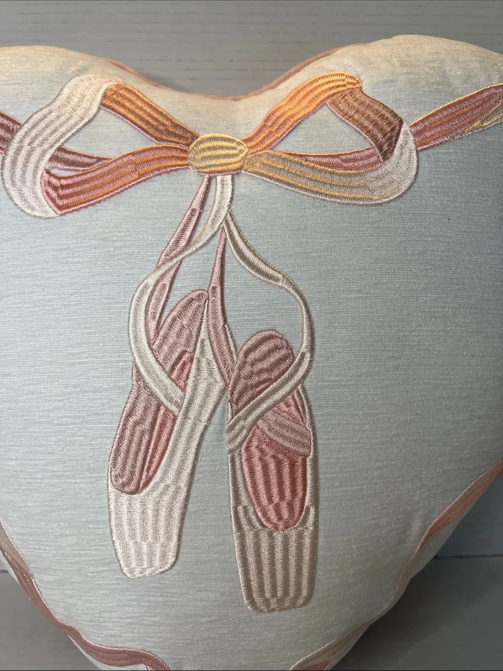Rachel Zoe Heart Shaped Ballet Slipper Pink White Decorative Pillow New